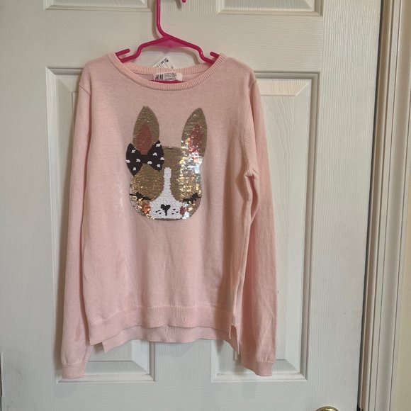 H&M Girls Color Changing Sequin Bunny Top Sz. 8/10 NWT - Picture 3 of 6